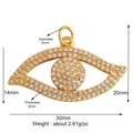 Classic gold-plated Evil Eye pendant charm with shimmering white zircon stones inlay - Gold Big Eye