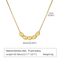 Dettagli della collana con grani di riso in acciaio inox con perle dorate da 6mm e catena - Oro