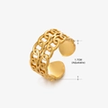 Golden Cuban link chain open ring with 1.7cm adjustable inner diameter for women - Gold Ring 157