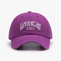 Vintage purple cotton baseball cap with white 1994 embroidery and distressed brim edge - Adjustable / Purple