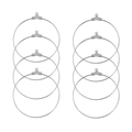 Accessoires de boucles d'oreilles rondes en métal argenté avec surface polie brillante - 25mm / K Blanc/Argent