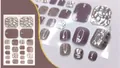 Morandi grey-purple toenail stickers with silver foil and rhinestones QYJ21-037 - QYJ21-037 (Purple-Grey/Sequins/Rhinestones)