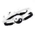 Χειροποίητα πλεκτά βραχιόλια ζευγαριού Tai Chi Yin Yang σε μαύρο και λευκό ρετρό στυλ - Στυλ 3 (B2578) / Στυλ Ζεύγους Μαύρο Και Λευκό