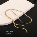 Verstelbare 60cm gouden slangenketting van titaniumstaal met 9g schuifsluiting - 60CM / Goud