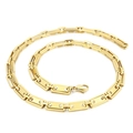 Hip hop style gold rectangle link chain necklace with lobster clasp on white background - Gold Color Necklace 8mm 45cm