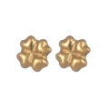 Classic 18K gold plated stainless steel four-leaf clover stud earrings with pearl design - Gold Clover Stud Earrings