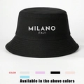 Chapeau bob en toile avec imprimé MILANO ITALY et plusieurs options de couleurs - Taille unique / Noir