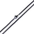 Minimalist black stainless steel box chain necklace featuring a classic lobster clasp closure - 2mm 45cm / Black (KN80083-Z)