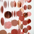 Elegant rose gold hanging garland with mirrored and glitter paper circles for parties - 2 Meters / Mirror Glitter Rose Gold Circles