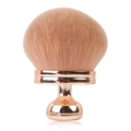 Close-up of rose gold mushroom makeup brush with soft dense pink synthetic bristles - OPP Bag / Electroplated Gold + Nude Hair