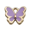 Golden alloy butterfly pendant with purple enamel inlay for DIY jewelry crafts - Purple Butterfly (12x11mm)