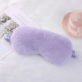 Comfortable purple plush eye mask with silk elastic strap for sleeping comfort - Light Purple