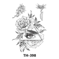 Waterproof tattoo sticker TH-398 featuring a mystical eye in triangle with roses - Th-398 / 210*148mm