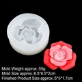 Silicone rose flower mold for soap and candle making with 5cm finished product dimensions - 5# Style (15-1088) / Clear