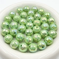 Pearlescent green UV plated acrylic grid beads for DIY jewelry and phone chain making - 16mm/Piece / Green