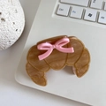 Creative croissant-shaped acetate hair claw clip with a cute pink bow decoration - Croissant Bowknot Style (2# Bread)