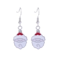 Festive Santa Claus enamel drop earrings in vibrant red and white alloy finish - 15. Santa Claus Head And Earrings