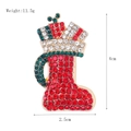 Christmas stocking brooch in gold alloy with red, green and white rhinestones - xz4599 Full Rhinestone Christmas Boot