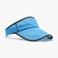 Sky blue mesh sun visor with breathable fabric and grey edge for sports and running - Adjustable / Blue