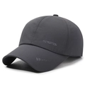 Lightweight dark grey breathable quick-dry sports baseball cap with embossed logo - Adjustable / Dark Gray