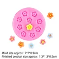 Stampo in silicone rosa per fiori in fondant e resina, fai-da-te, 7x7x0,9 cm - 4# Piccoli Fiori a 8 Cavità / Rosa
