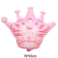 Pink crown foil balloon with red dot patterns for party decoration, size 76x65cm - Medium Crown Pink