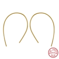 Vista detallada de pendientes geométricos de plata 925 con baño de oro y sello de calidad - Plata 925 / Oro de 14K