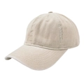 Detalle en primer plano de la lona de algodón lavado beige y costuras de la gorra de béisbol - Beige