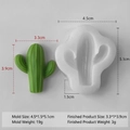 DIY cactus silicone mold for candle making with detailed plant texture and dimensions - Mini Cactus H-0834