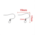 Silver stainless steel French ear hook for DIY jewelry making with 19mm width and 17mm height - 19*17mm / Steel