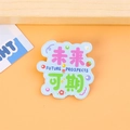 Cute light blue acrylic badge with Future Prospects text and strawberry pattern - Future Prospects (Light Blue)