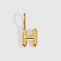 Minimalist 14K gold plated bubble letter H pendant charm for DIY necklaces and bracelets - Letter H / Gold