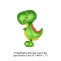 Mini green Tyrannosaurus Rex aluminum foil balloon for birthday parties, 23cm x 44cm size - Mini Ins Green Cute Dragon