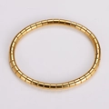 Dettaglio del bracciale a serpente dorato segmentato stile bambù con finitura lucida - Oro