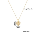 Collana cuore dorato con ali in zircone bianco, lunghezza 40+5cm, ciondolo 24,9mm - Cuore Apribile (A1436)