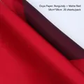 Waterproof burgundy and matte red dual-color bouquet wrapping paper, 58x58cm 20 sheets - Wine Red + Matte Red
