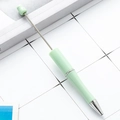 DIY plastic beadable ballpoint pen in mint green finish with metallic accents - Macaron Light Green