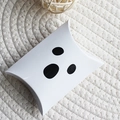 Ghost face pattern Halloween pillow gift box made of white matte paper material - White Ghost Pillow Box