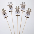 5-piece set of reindeer felt picks for Christmas bouquets featuring gold and silver antlers - Felt Deer (Card 9)