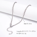Silver stainless steel 3mm rope chain necklace with lobster clasp and adjustable length - 3.0mm Rope Chain-Silver