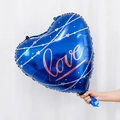 Blue heart foil balloon with rose gold love text for wedding and engagement party deco - 22 Inch Blue Love Heart Style