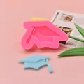 Pink silicone mortarboard mold and blue graduation cap fondant topper for cake decor - Graduation Hat Style (1#)