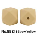 Perle in silicone ottagonali da 17 mm giallo erba secca per catenelle portaciuccio - 88# Giallo Erba Secca
