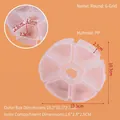 Clear 6-compartment round plastic storage box with detailed dimensions in 10.3cm diameter - Round 6-Compartment (10.3x10.3x2.7cm)