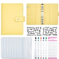 A6 Macaron yellow budget binder set with zipper envelopes and labels on white background - Standard Set-Yellow