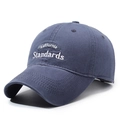 Casquette bleu marine avec broderie blanche California et finition coton délavé - Réglable / Bleu clair