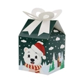 Green Christmas gift box featuring a polar bear illustration and white ribbon bow detail - Polar Bear