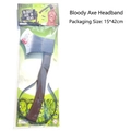 Detail of bloody horror axe headband for Halloween costumes with 15x42cm packaging size - Axe Through Head