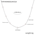 Elegant titanium steel O-chain necklace with white imitation pearls and silver finish - Steel Shell Pearl Necklace 38+9cm