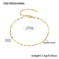 Detailansicht des 18k vergoldeten Edelstahlarmband mit Schmetterling und Größenangaben - 20+5cm / Goldene Schlangenkette